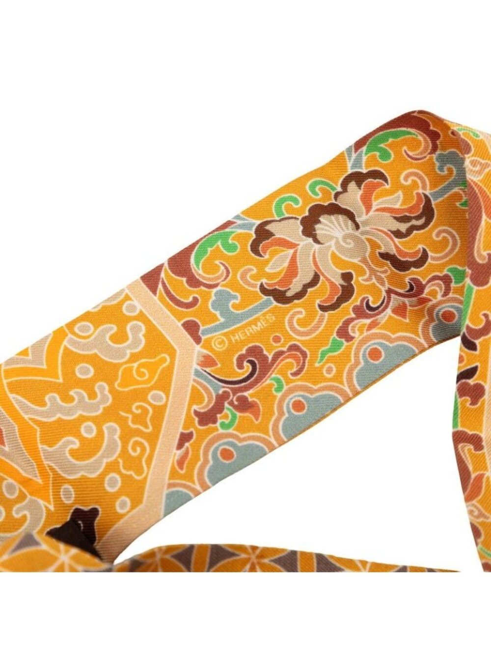 Hermes Twilly Collections Imperiales Royal Collection Scarf Orange Multicolor - Picture 2 of 4